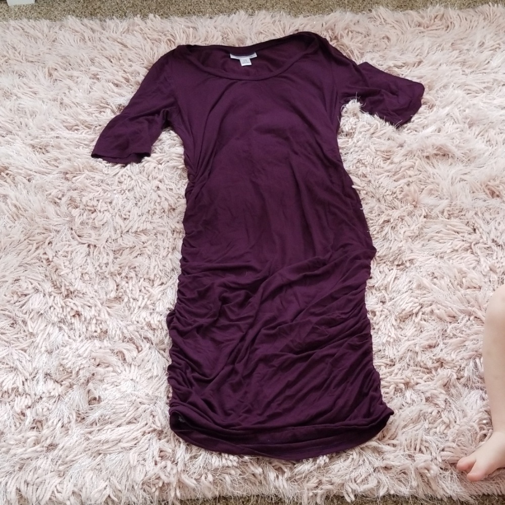 Plum maternity dress motherhood maternity